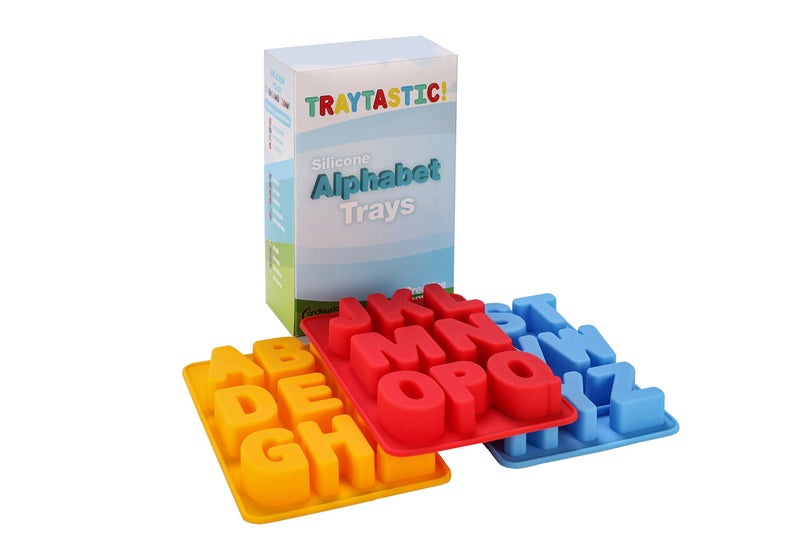 Traytastic! Silicone Letter Mold A-Z Alphabet - Large 1.5"" Cavity - Wax Crayons  Resin  Candy  Chocolate  Crafting  Baking  Molding  Melting - Oven & Dishwasher Safe  BPA Free - Image 1